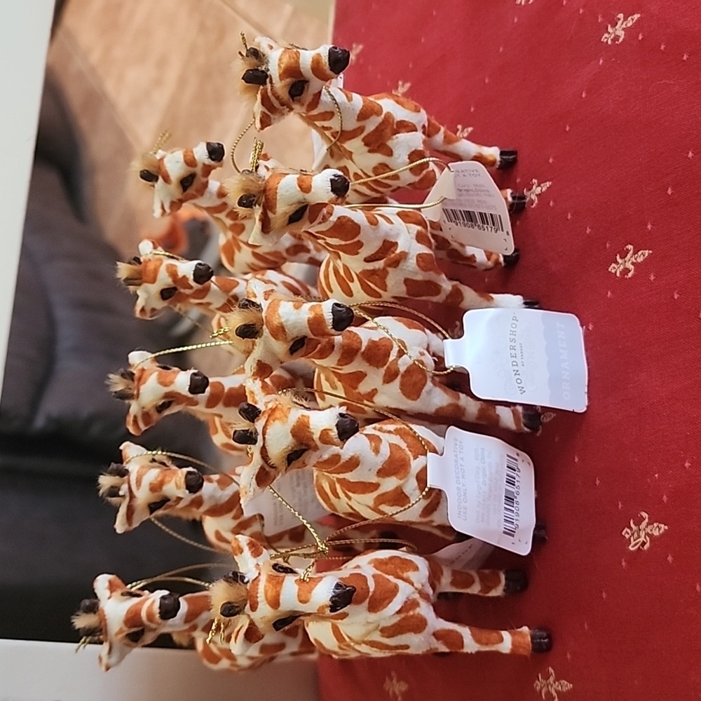 Faux Fur Giraffe Ornaments (lot of 10)